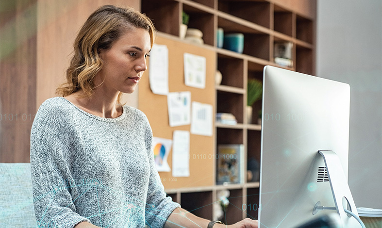 AG - Woman looking at the computer